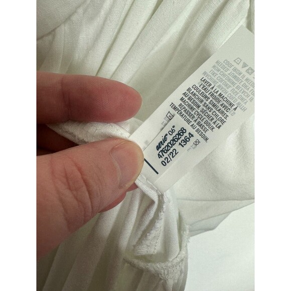 Aerie Sz XL Braided Halter Maxi Sundress White Smocked High Low Linen Blend NWT - Picture 16 of 16